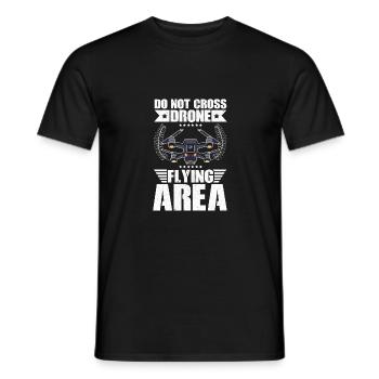 Do Not Cross Drone Flying Area Drone Pilot Quadcop - Men's T-Shirt - black - Front - AI Model Male 178 light (178cm)