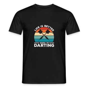 Life Is Better When I'm Throwing Darts Darting Dar - Men's T-Shirt - black - Front - AI Model Male 178 light (178cm)
