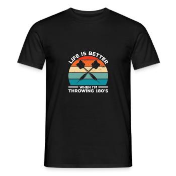 Life Is Better When I'm Throwing 180s Darting Dart - Men's T-Shirt - black - Front - AI Model Male 178 light (178cm)