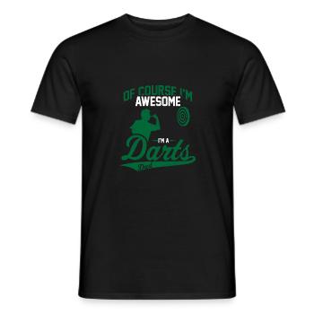 Of Course I'm Awesome I'm A Darts Dad Dart Player - Men's T-Shirt - black - Front - AI Model Male 178 light (178cm)