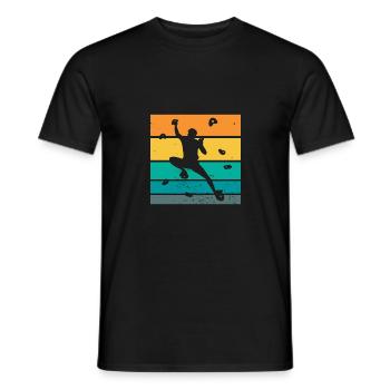 Retro Graphic Climbing Bouldering Rock Climber Mou - Men's T-Shirt - black - Front - AI Model Male 178 light (178cm)