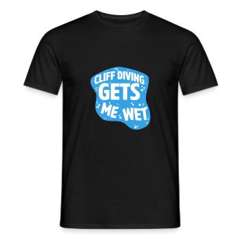 Cliff Diving Gets Me Wet Cliff Diver Base Jumping - Men's T-Shirt - black - Front - AI Model Male 178 light (178cm)