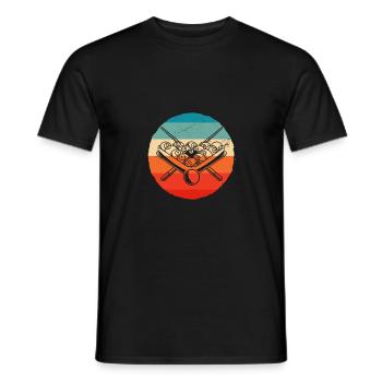 Retro Graphic Pool Billard Snooker Billard Cue 8-B - Men's T-Shirt - black - Front - AI Model Male 178 light (178cm)
