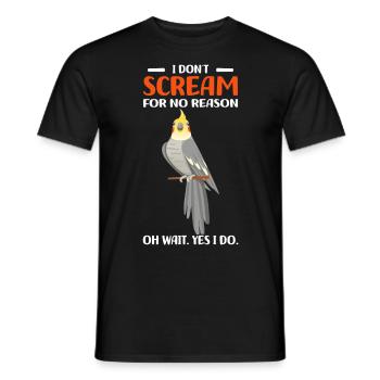 Cockatiel Gifts | Pet Birds Funny - Men's T-Shirt - black - Front - AI Model Male 178 light (178cm)