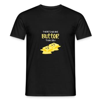 Butter as you check and foodie gift - Men's T-Shirt - black - Front - AI Model Male 178 light (178cm)
