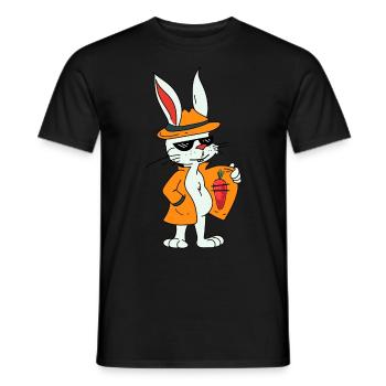 Lapin Rongeur Carotte Carottes Faim Vitamines Collation - T-shirt homme - noir - Devant - AI Model Male 178 light (178cm)