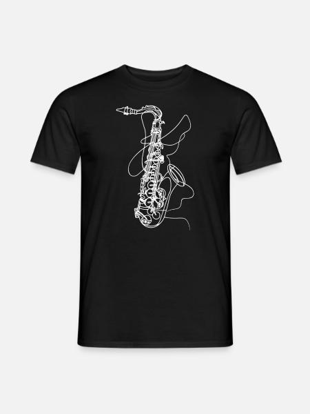 Saxophon Skizze - Männer T-Shirt - Schwarz