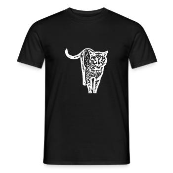 Chat blanc Chat Chat blanc Cadeau - T-shirt homme - noir - Devant - AI Model Male 178 light (178cm)