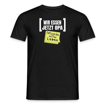 Grammatik Humor Wir Essen Jetzt Opa - Männer T-Shirt - Schwarz - Vorne - AI Model Male 178 light (178cm)