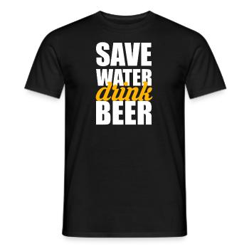 Save water drink beer - Männer T-Shirt - Schwarz - Vorne - AI Model Male 178 light (178cm)