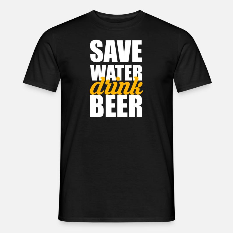 Save water drink beer - Männer T-Shirt - Schwarz