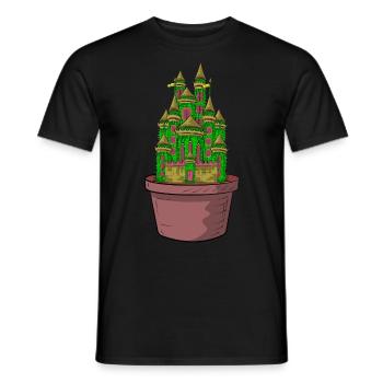 MY CACTUS IS MY CASTLE - KAKTUS SCHLOSS - Männer T-Shirt - Schwarz - Vorne - AI Model Male 178 light (178cm)