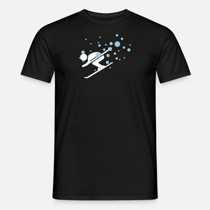 Winter - Skifahrer - Männer T-Shirt - Schwarz