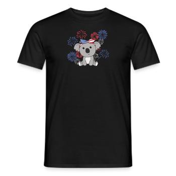 4th of July american Koala kids usa feuerwerk - Männer T-Shirt - Schwarz - Vorne - AI Model Male 178 light (178cm)
