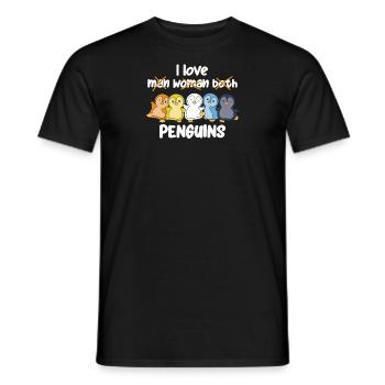 Aroace Flag Pride LGBTQ cute penguin - Men's T-Shirt - black - Front - AI Model Male 178 light (178cm)