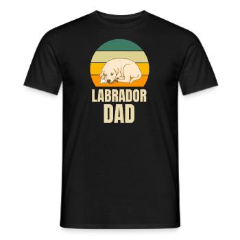 Chiens rétro Papa Labrador - T-shirt homme - noir - Devant - AI Model Male 178 light (178cm)