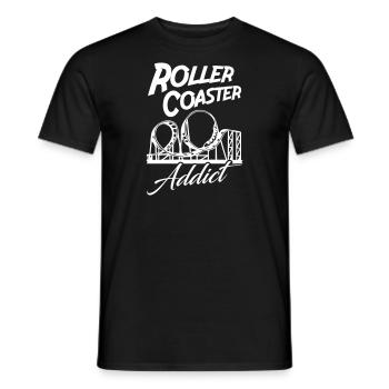 Roller Coaster Addict - Men's T-Shirt - black - Front - AI Model Male 178 light (178cm)