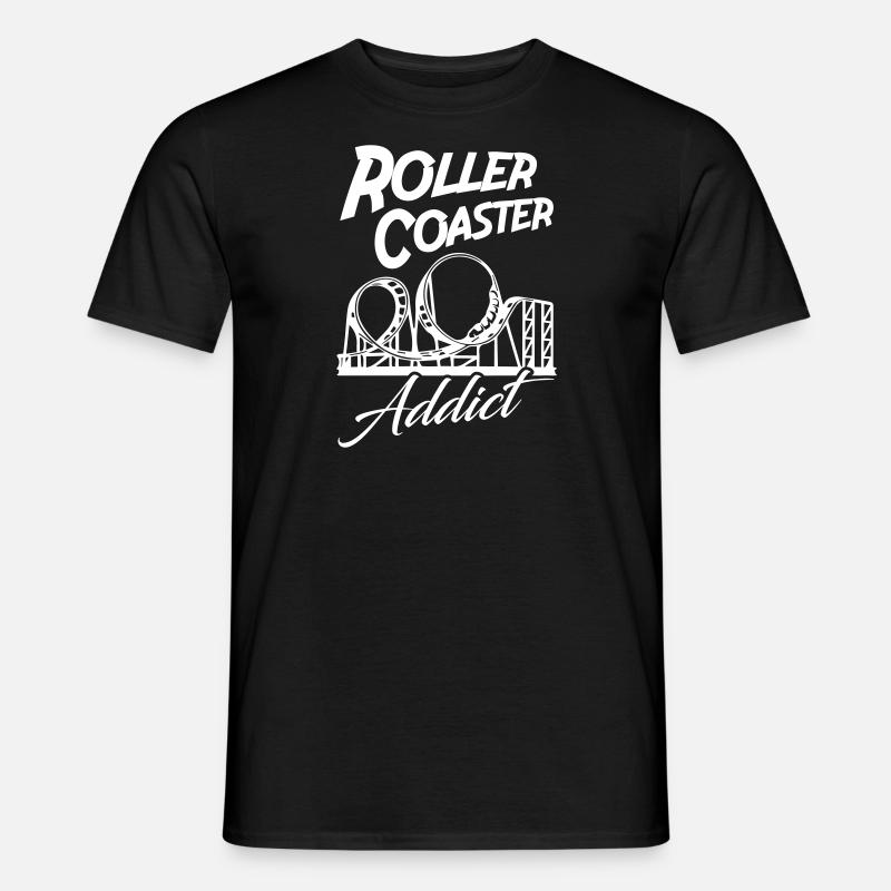 Roller Coaster Addict - Männer T-Shirt - Schwarz