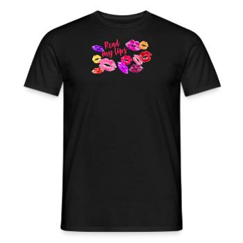 Read my lips - Men's T-Shirt - black - Front - AI Model Male 178 light (178cm)