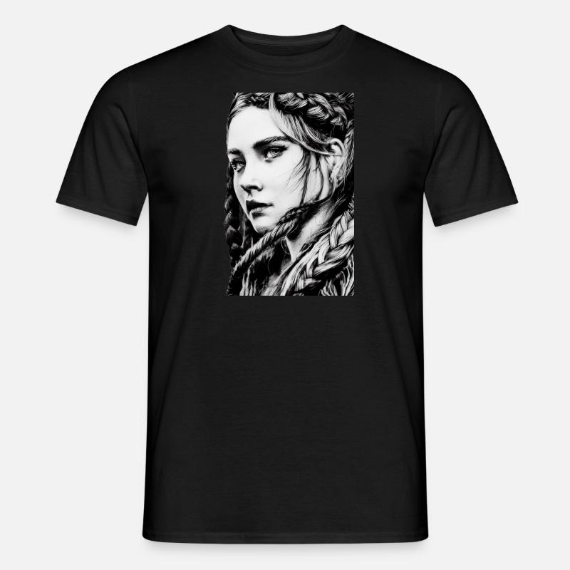 Wunderschöne Wikingerfrau - Wikingerin - Männer T-Shirt - Schwarz
