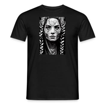 Tattooed Vikings Schildmaid - Viking #2 - Men's T-Shirt - black - Front - AI Model Male 178 light (178cm)