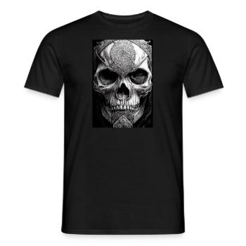 Wikinger Totenkopfschädel - Viking Skull - Men's T-Shirt - black - Front - AI Model Male 178 light (178cm)