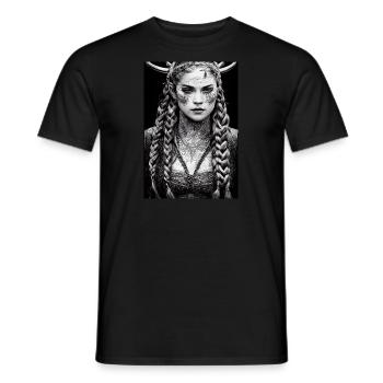Tattooed Vikings Schildmaid - Viking #3 - Men's T-Shirt - black - Front - AI Model Male 178 light (178cm)