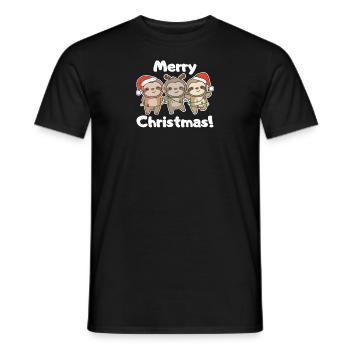 Paresseux Noël doux paresseux Joyeux Noël - T-shirt homme - noir - Devant - AI Model Male 178 light (178cm)