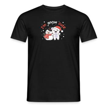 Polar bear I'm snow cute snowman snow wordplay - Men's T-Shirt - black - Front - AI Model Male 178 light (178cm)