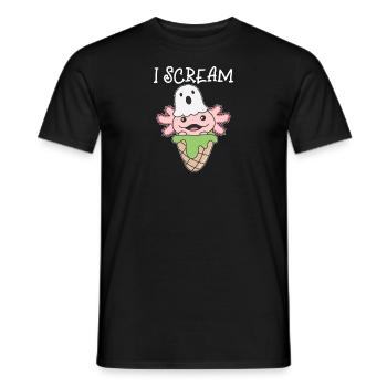 Axolotl Halloween Geist I Scream Eis Wortspiel - Männer T-Shirt - Schwarz - Vorne - AI Model Male 178 light (178cm)