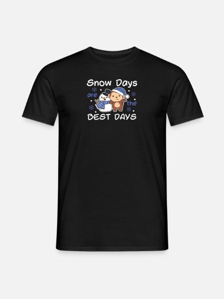 Monkey Snow Days are the best days Winter Snowman - Men's T-Shirt - black