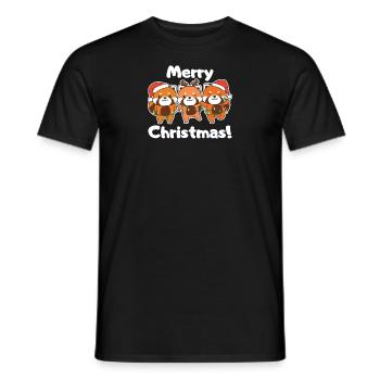 Panda roux Noël Pandas rouges Joyeux Noël - T-shirt homme - noir - Devant - AI Model Male 178 light (178cm)