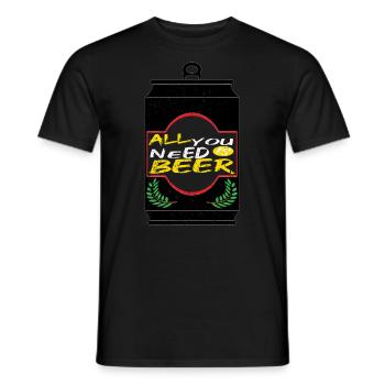 Bière Buveur de bière Bouteille de bière en canette de bière - T-shirt homme - noir - Devant - AI Model Male 178 light (178cm)