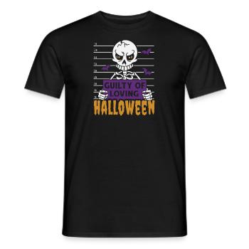 Halloween Skeleton Guilty Of Loving Halloween - Men's T-Shirt - black - Front - AI Model Male 178 light (178cm)