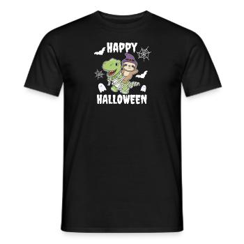 Sloth Happy Halloween T-Rex Mummy Costume - Men's T-Shirt - black - Front - AI Model Male 178 light (178cm)