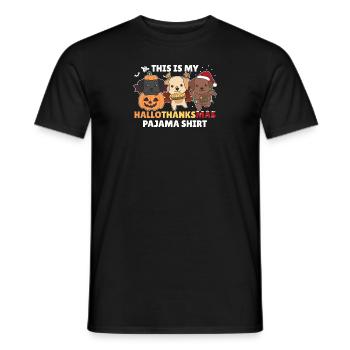 Hallothanksmas Pajama Shirt Labrador Weihnachten - Männer T-Shirt - Schwarz - Vorne - AI Model Male 178 light (178cm)