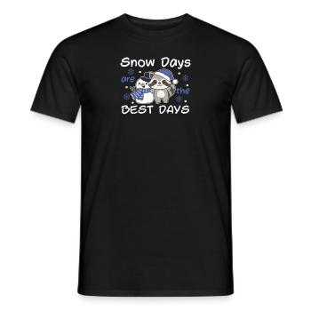 Raccoon Snow Days are the best days Snowman - Men's T-Shirt - black - Front - AI Model Male 178 light (178cm)