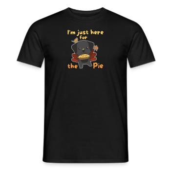 thanksgiving day outfits turkey Labrador with pie - Men's T-Shirt - black - Front - AI Model Male 178 light (178cm)