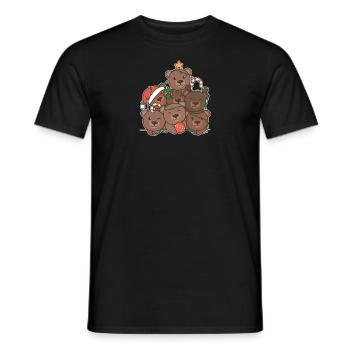 Ours Arbre de Noël Drôle Animal Noël - T-shirt homme - noir - Devant - AI Model Male 178 light (178cm)