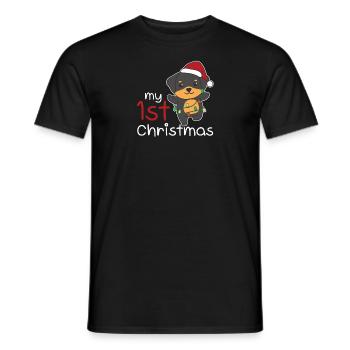 Rottweiler Christmas Dogs my 1st Christmas - Men's T-Shirt - black - Front - AI Model Male 178 light (178cm)