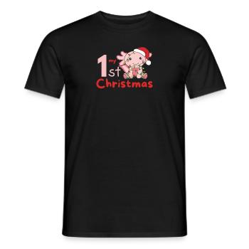 Axolotl Weihnachten Axolotls my 1st Christmas - Männer T-Shirt - Schwarz - Vorne - AI Model Male 178 light (178cm)