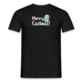 Merry Cactma's Funny Cacti Plants Wordplay - Men's T-Shirt - black - Front - AI Model Male 178 light (178cm)