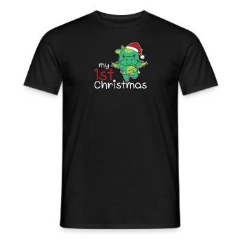 Dragon Noël Dragon mon 1er Noël - T-shirt homme - noir - Devant - AI Model Male 178 light (178cm)
