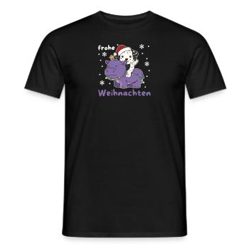 Weihnachts Hippo Dalmatiner frohe Weihnachten - Männer T-Shirt - Schwarz - Vorne - AI Model Male 178 light (178cm)