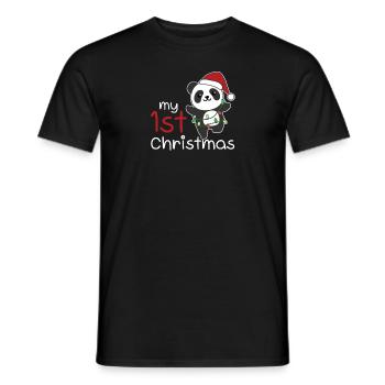 Panda Weihnachten Pandas my 1st Christmas - Men's T-Shirt - black - Front - AI Model Male 178 light (178cm)