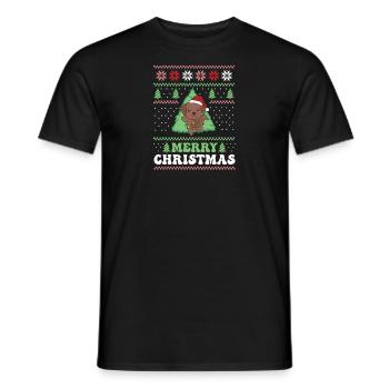 Joyeux Noël rétro moche Noël Labrador - T-shirt homme - noir - Devant - AI Model Male 178 light (178cm)