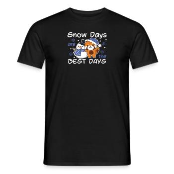 Red Panda Snow Days are the best days Winter - Men's T-Shirt - black - Front - AI Model Male 178 light (178cm)