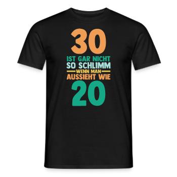 Dreißig 30 Jahre Dreißigster Geburtstag - Männer T-Shirt - Schwarz - Vorne - AI Model Male 178 light (178cm)