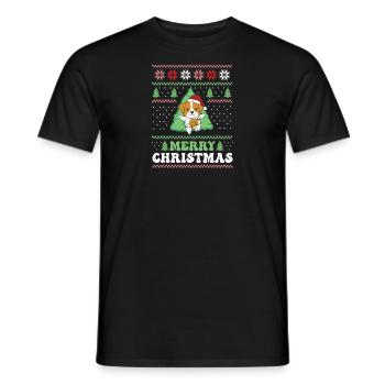 Joyeux Noël rétro moche Noël Jack Russell - T-shirt homme - noir - Devant - AI Model Male 178 light (178cm)
