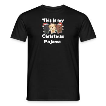 Pyjamas de Noël Labrador Chiens - T-shirt homme - noir - Devant - AI Model Male 178 light (178cm)
